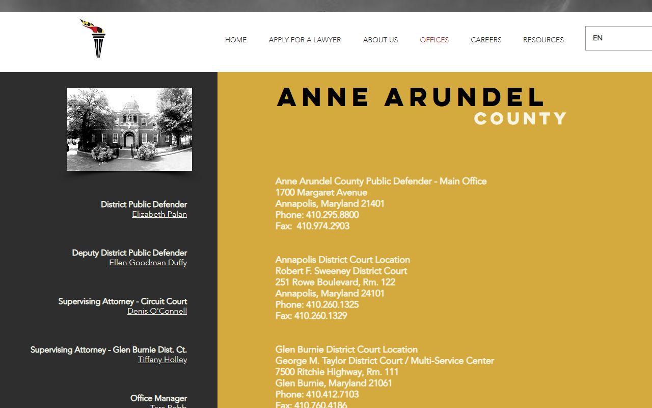 Anne Arundel County criminal court records Public Defender source