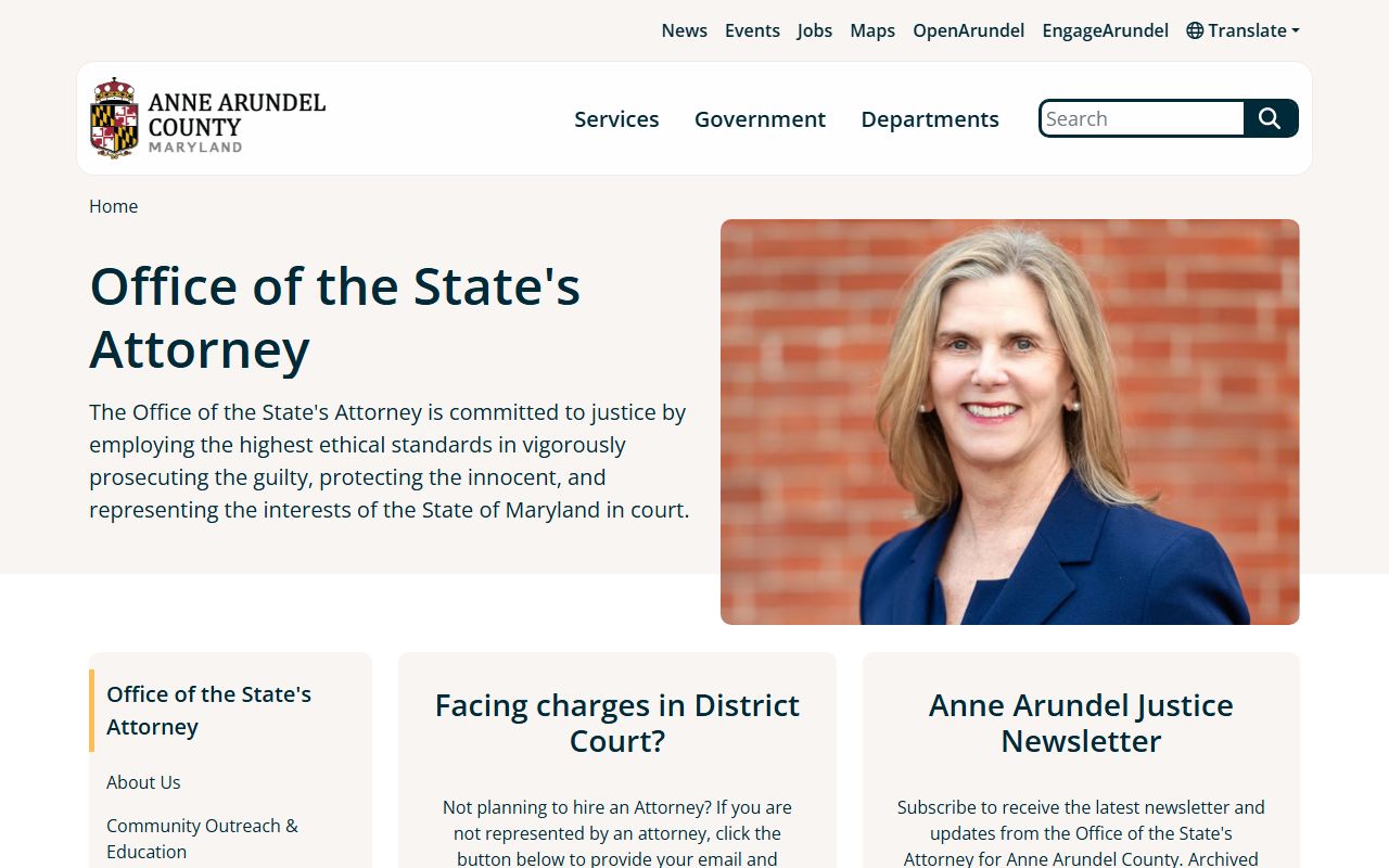 Anne Arundel County criminal court records State's Attorney source