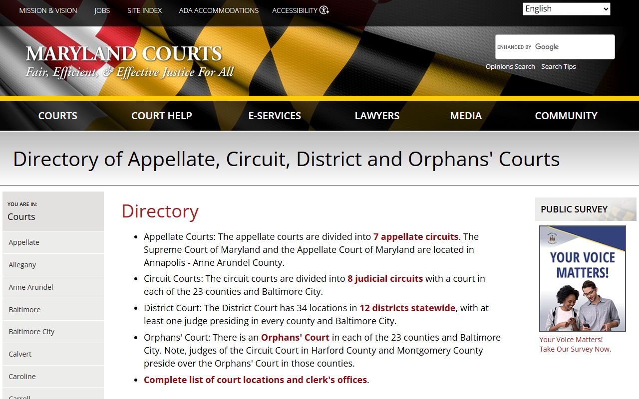 Anne Arundel County Circuit Court records Maryland courts directory