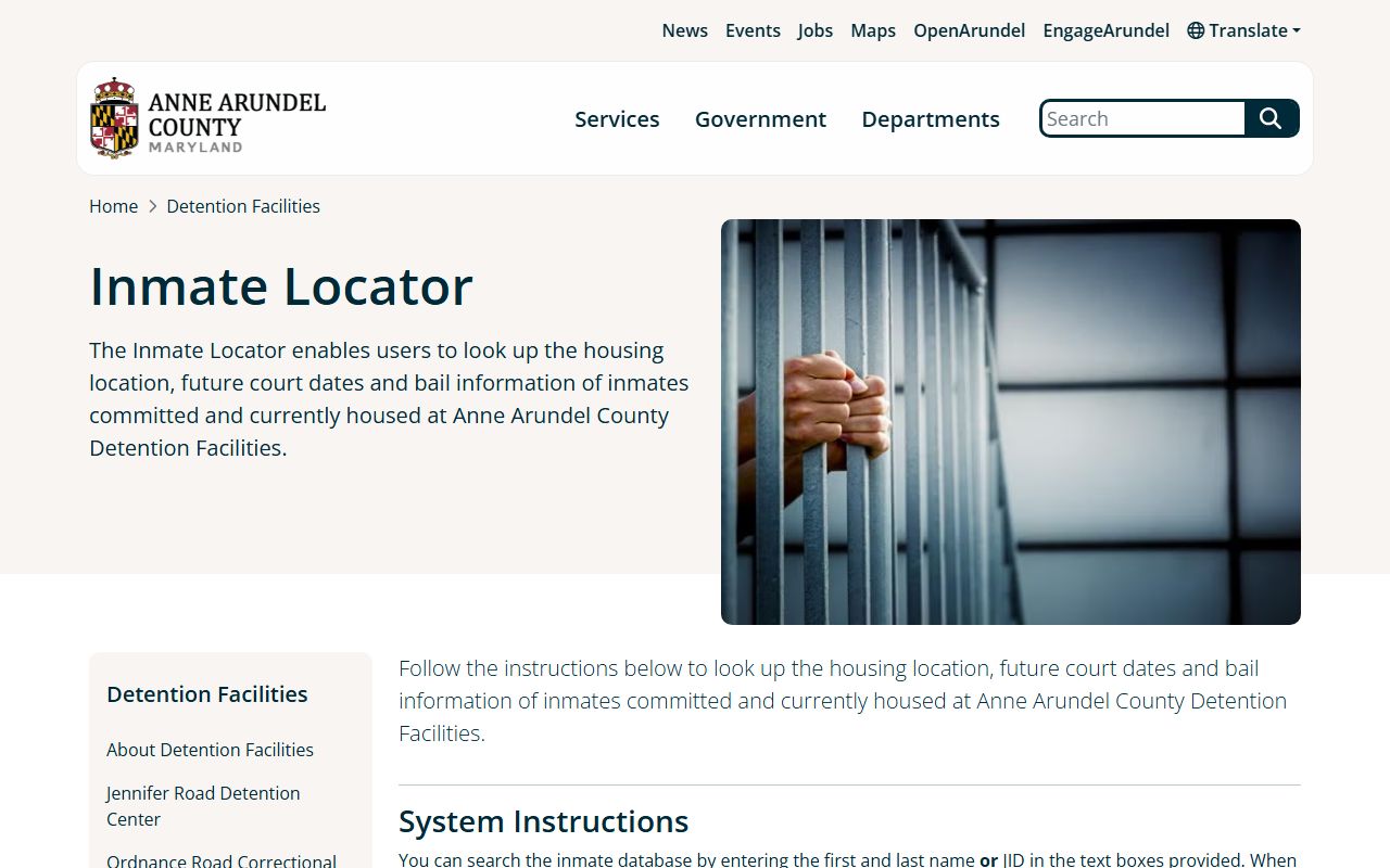 Anne Arundel County inmate records county inmate locator