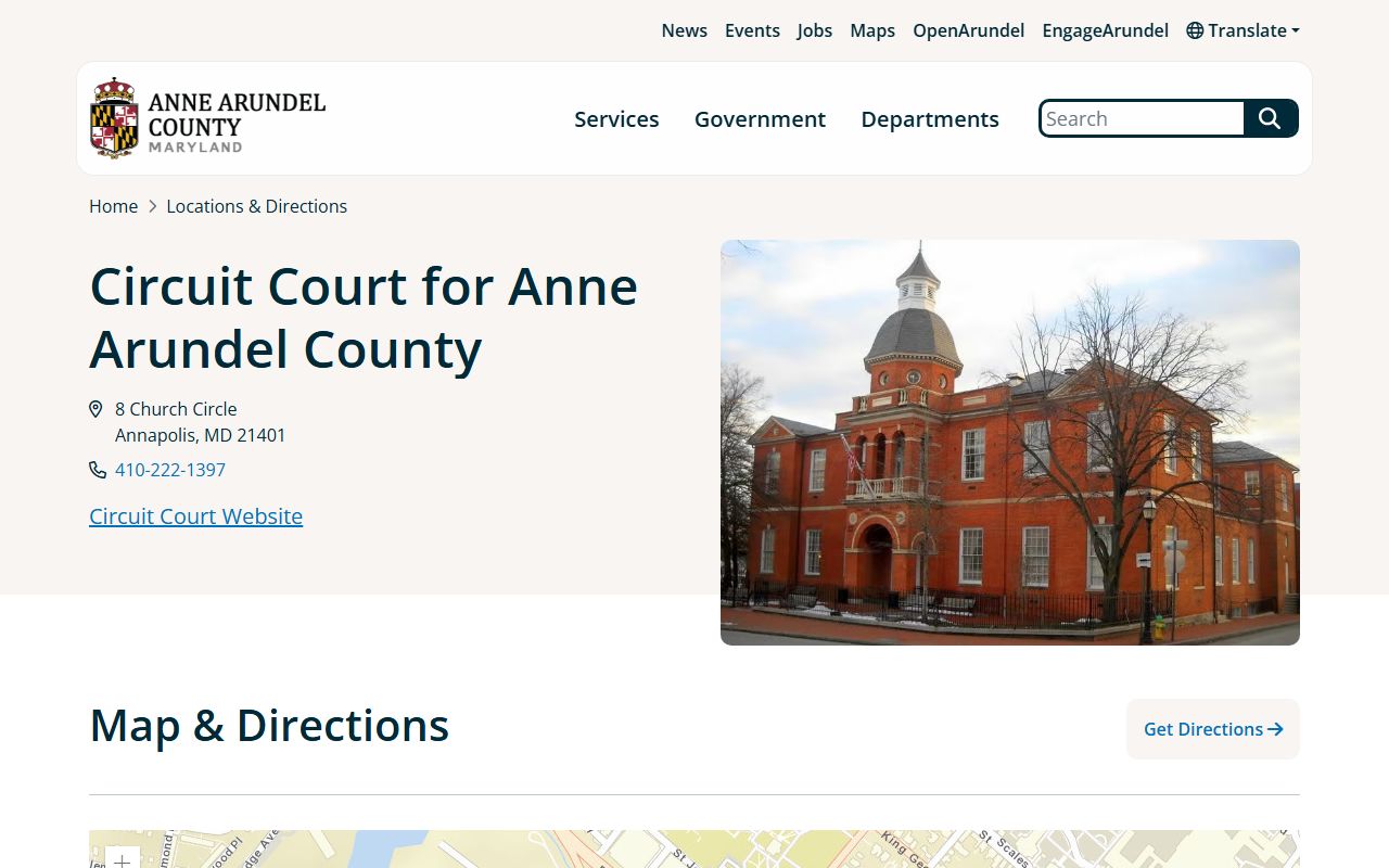 Anne Arundel County court records Circuit Court location